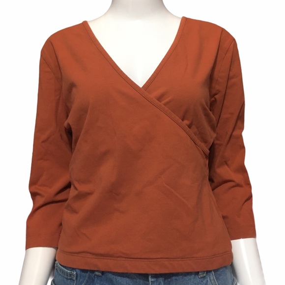 Soft Surroundings Tops - Soft Surroundings Burnt Orange Mock Wrap Top Large